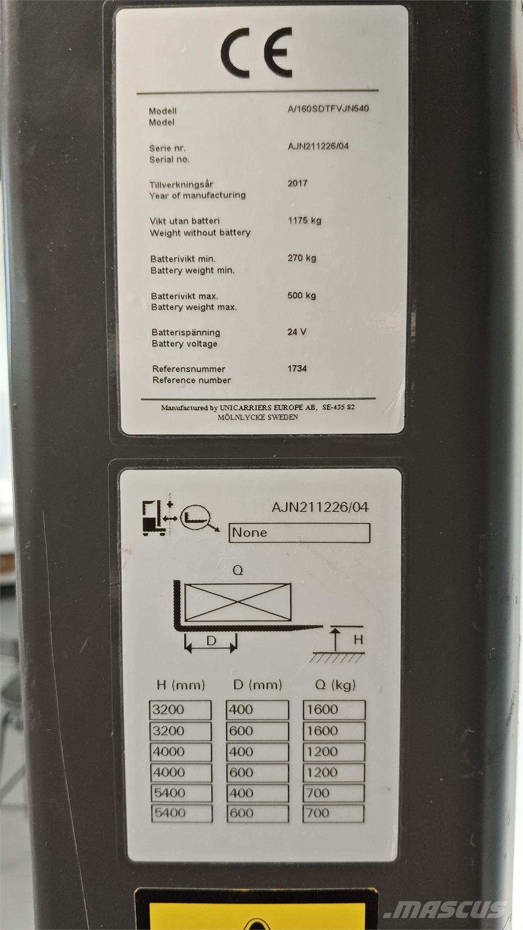 Atlet AJN160 Self propelled stackers