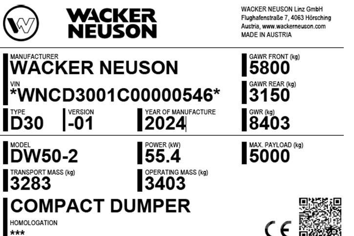 Wacker Neuson DW50-2 Site dumpers