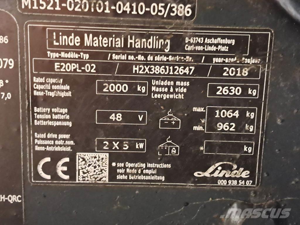 Linde E20PL-02 Electric forklift trucks