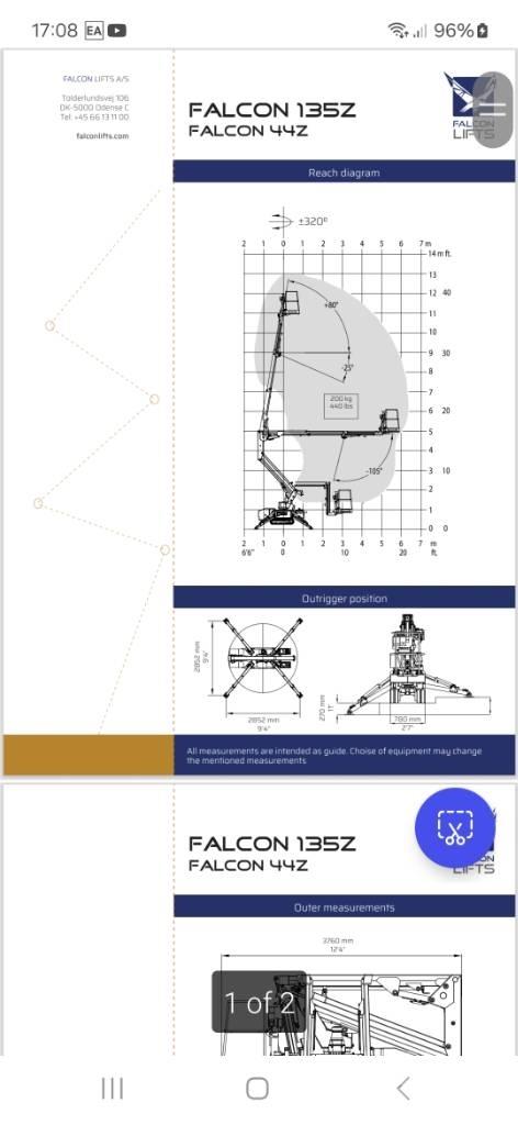 Falcon Z135 Other lifts and platforms