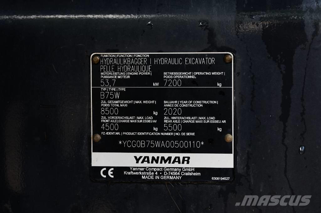 Yanmar B 75 W Wheeled excavators