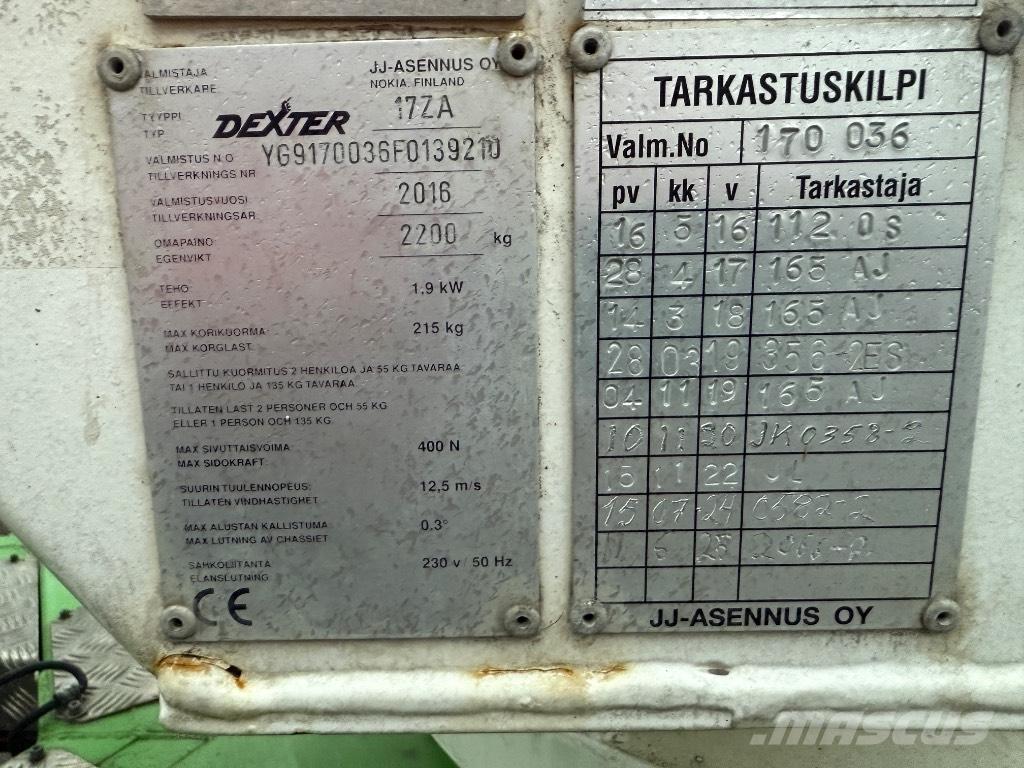 Dexter 17ZA Trailer mounted platforms