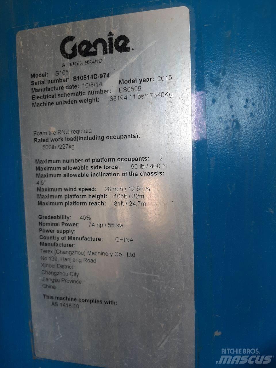 Genie S105 Telescopic boom lifts