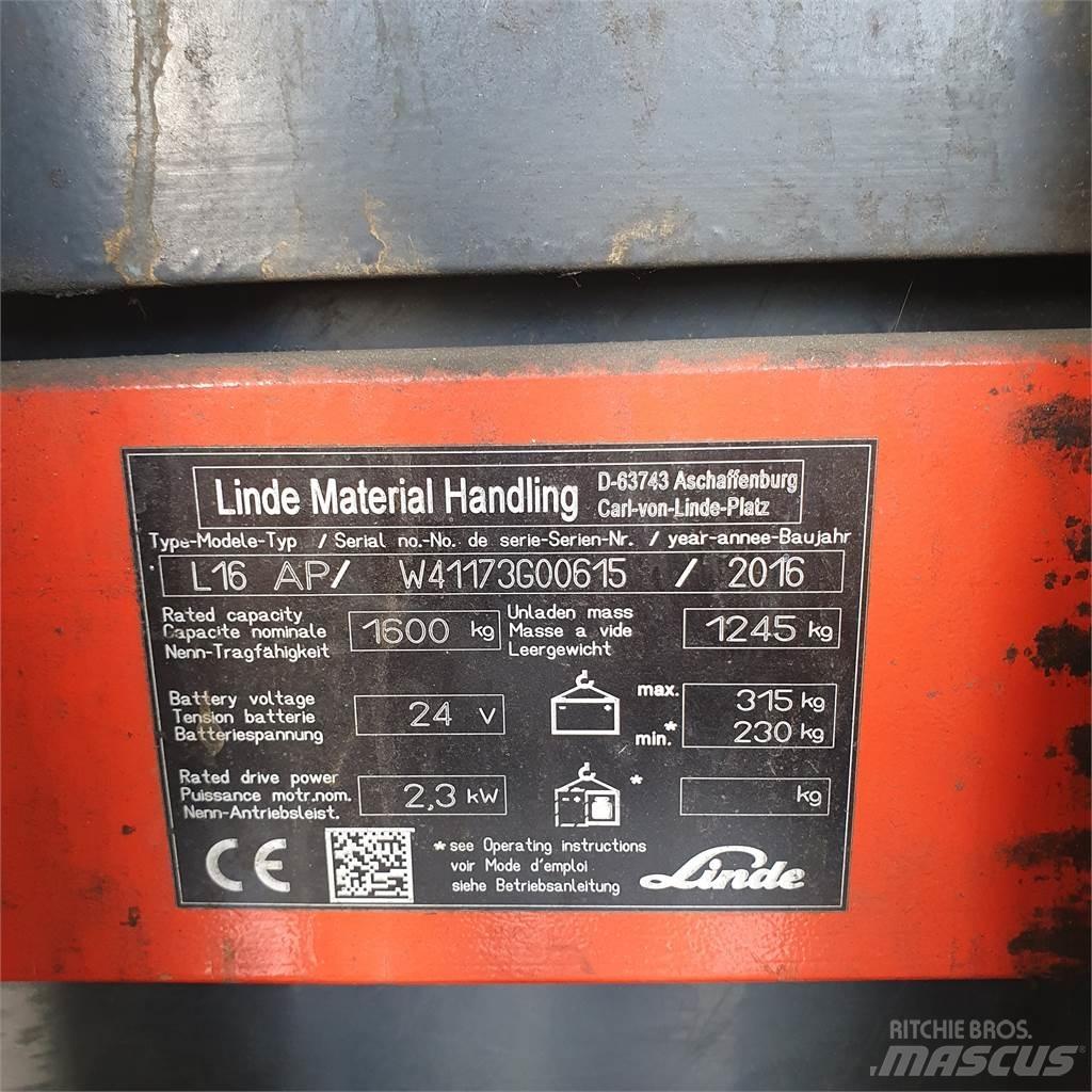 Linde L16AP Pedestrian stacker