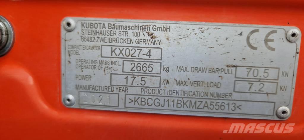 Kubota KX 027-4 Mini excavators < 7t (Mini diggers)