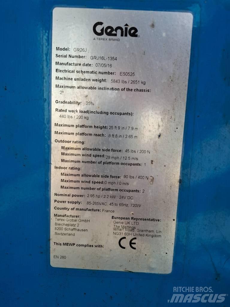 Genie GR 26 J Used Personnel lifts and access elevators