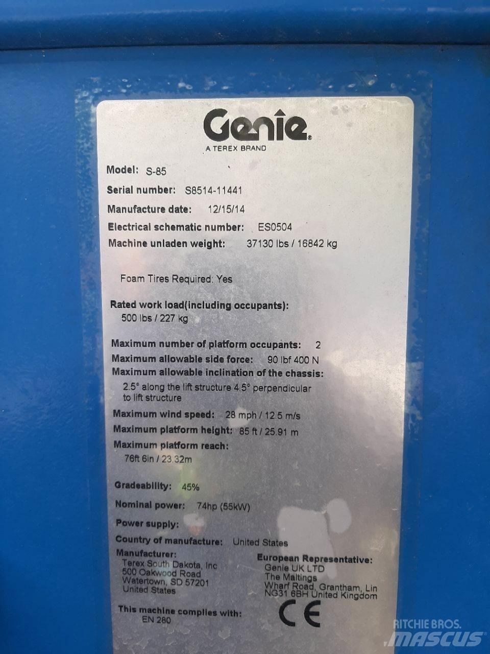 Genie S85 Telescopic boom lifts