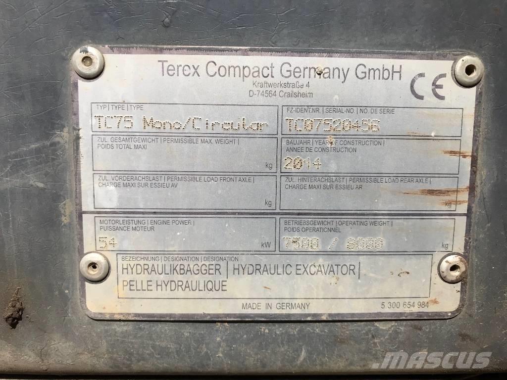 Terex TC 75 (Circular) Mini excavators  7t - 12t