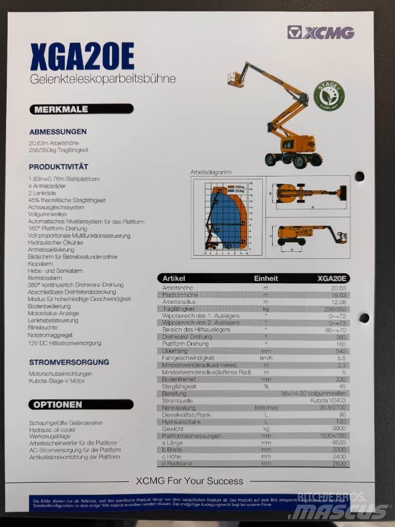 XCMG XGA 20 E Articulated boom lifts