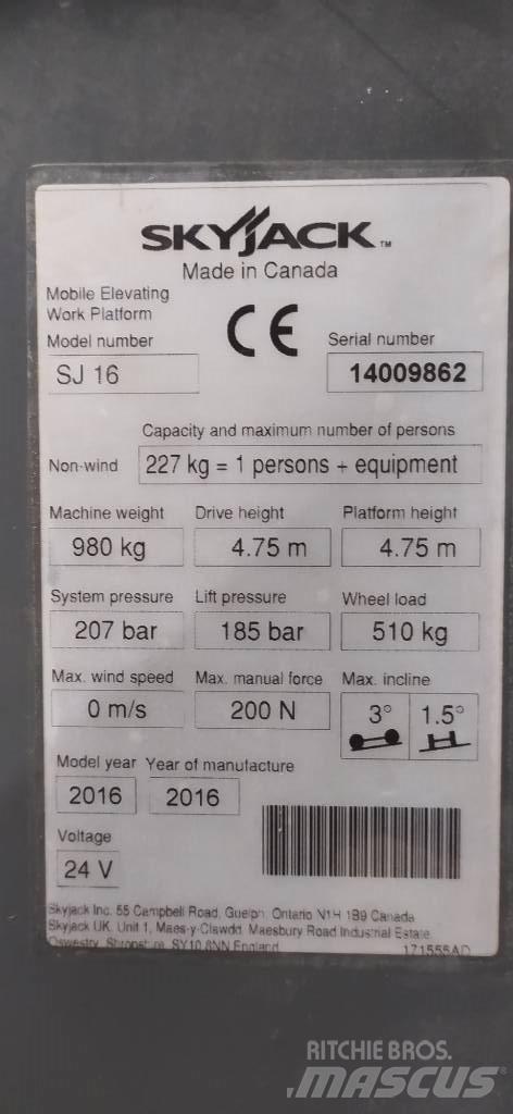 SkyJack SJ 16 Used Personnel lifts and access elevators