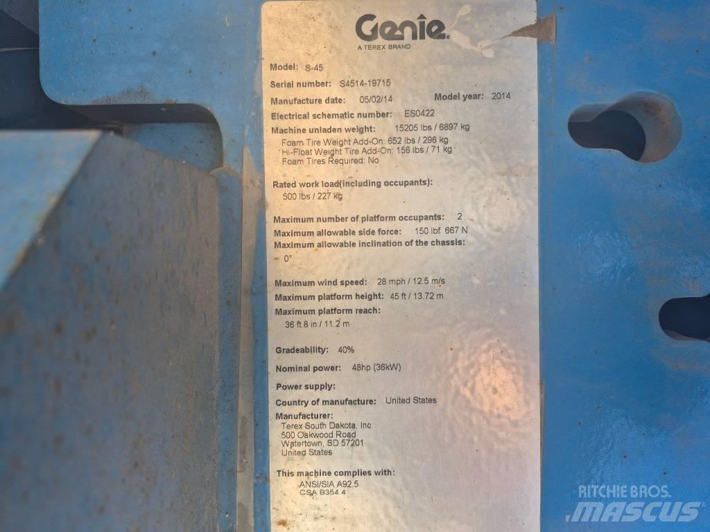 Genie S 45 Telescopic boom lifts
