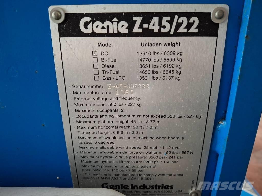 Genie Z 45/22 BOOM Articulated boom lifts