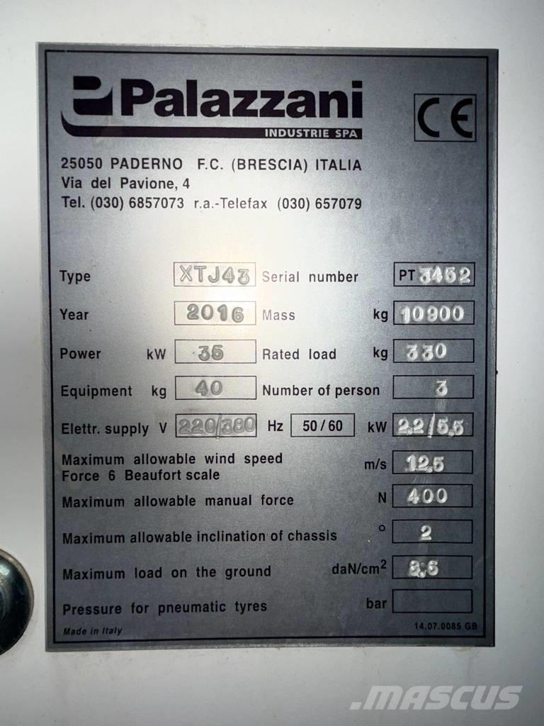 Palazzani XTJ 43 Telescopic boom lifts