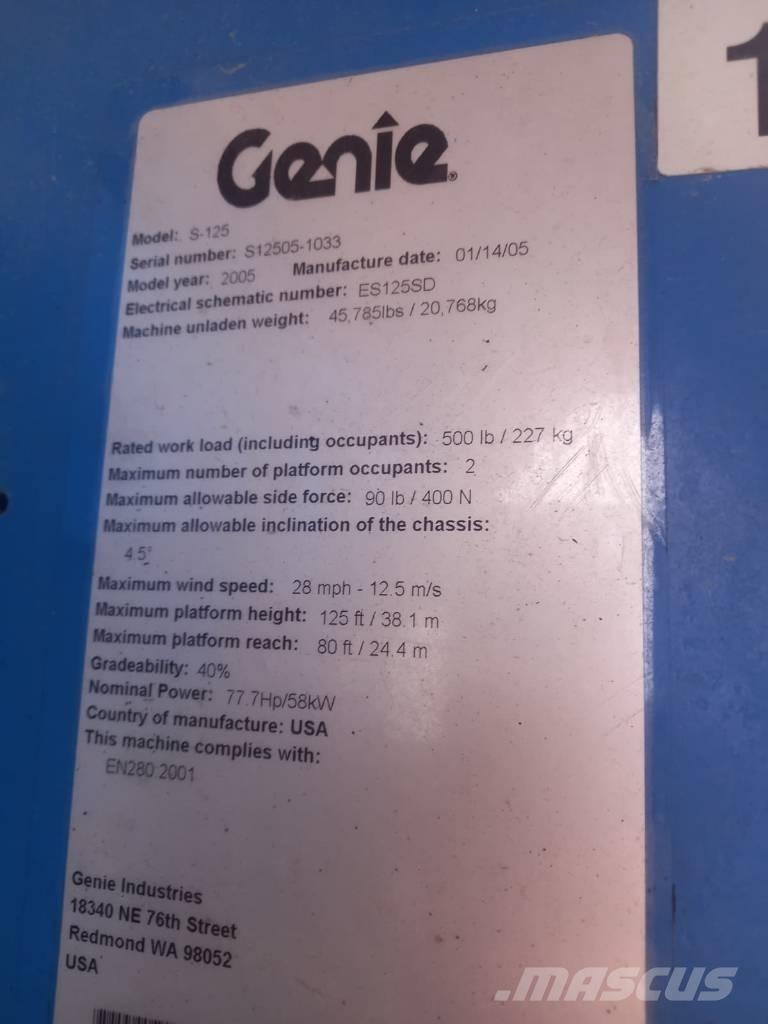 Genie S 125 Telescopic boom lifts