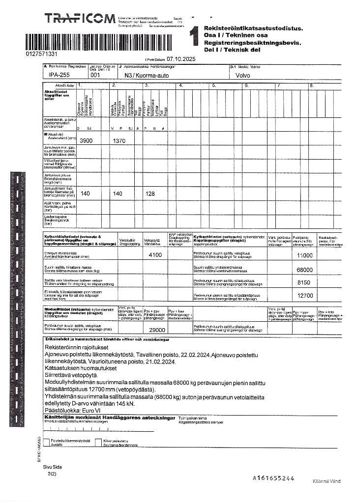 Volvo FH 460 LNG Prime Movers