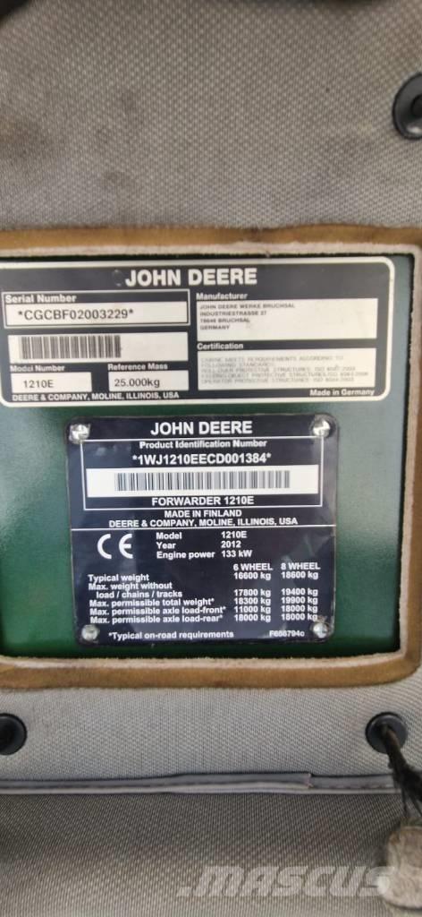 John Deere 1210 E Forwarders