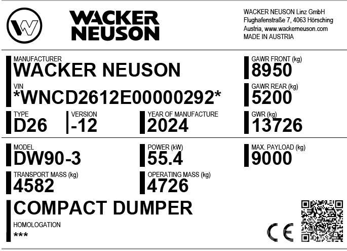 Wacker Neuson DW90-3 Site dumpers