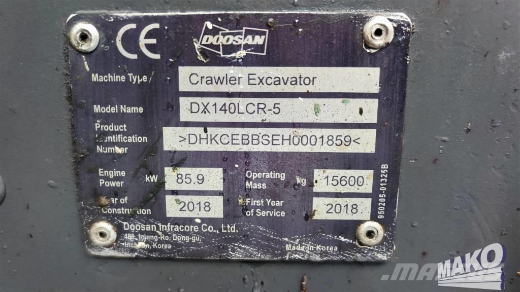 Doosan DX 140 LCR Crawler excavators
