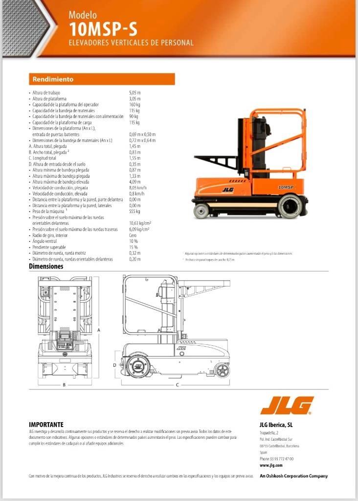 JLG 10 MSP Used Personnel lifts and access elevators