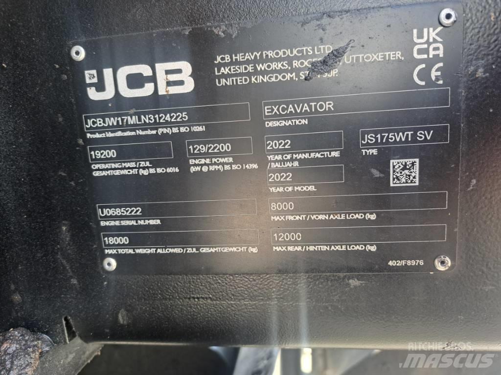 JCB JS175W TAB Wheeled excavators