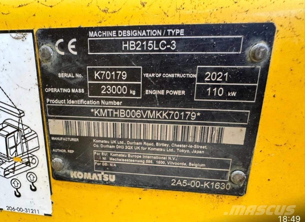 Komatsu HB 215LC-3 Crawler excavators