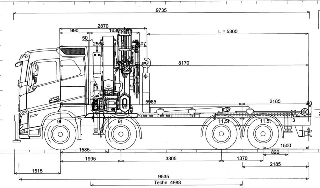 Volvo FH 540 8X4 Truck mounted cranes