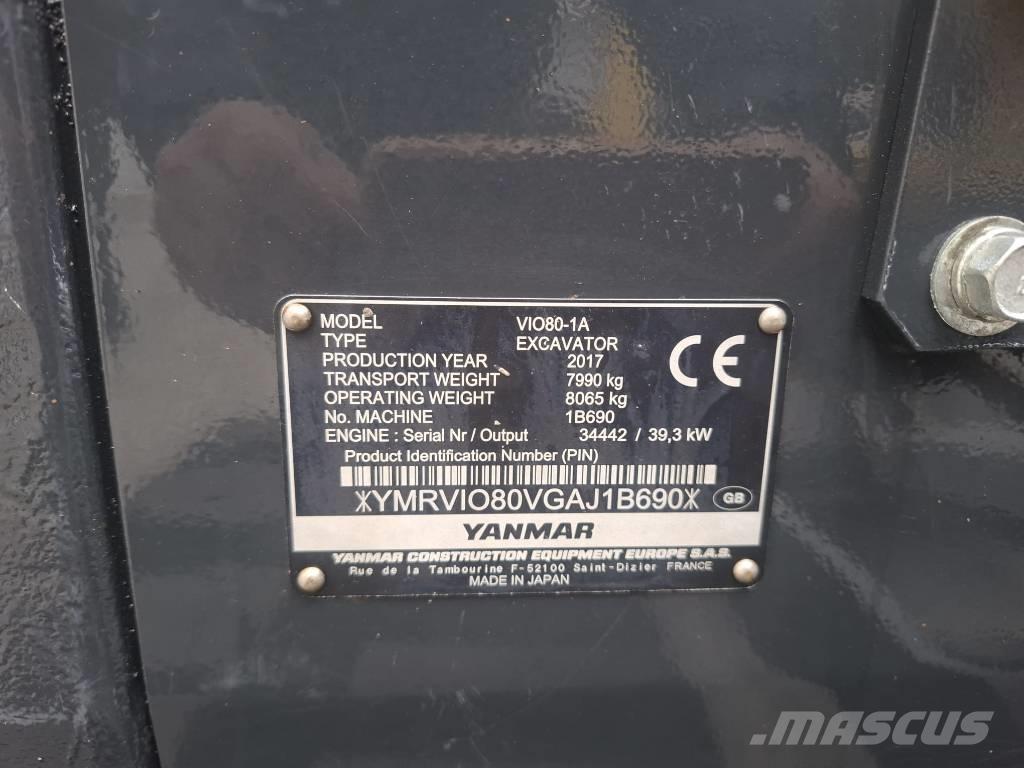 Yanmar Vio 80-1A Mini excavators  7t - 12t