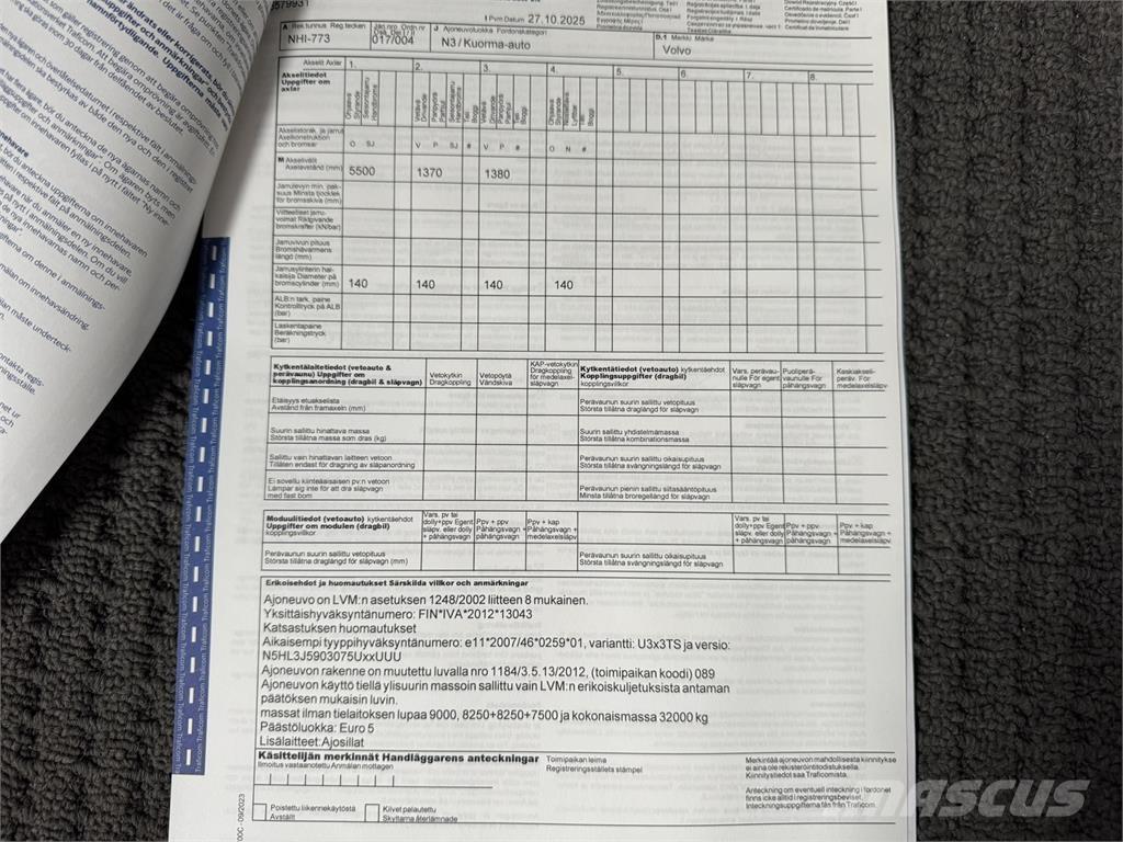 Volvo FH500 8x4 Chassis Cab trucks