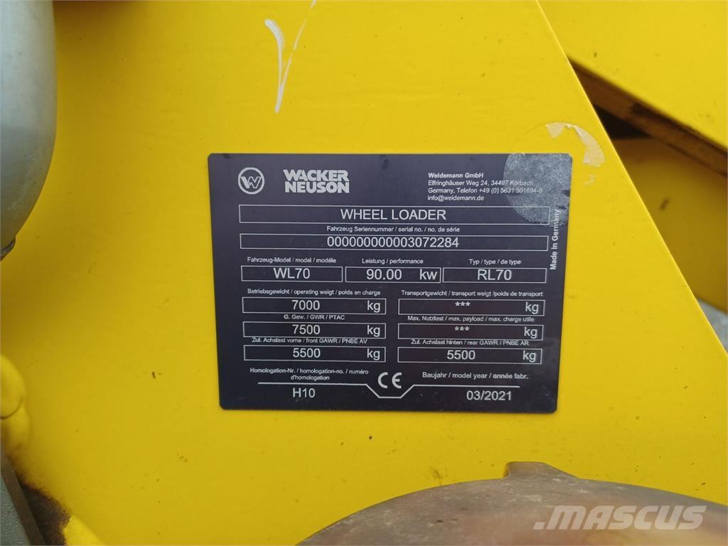 Weidemann WL70 Wheel loaders