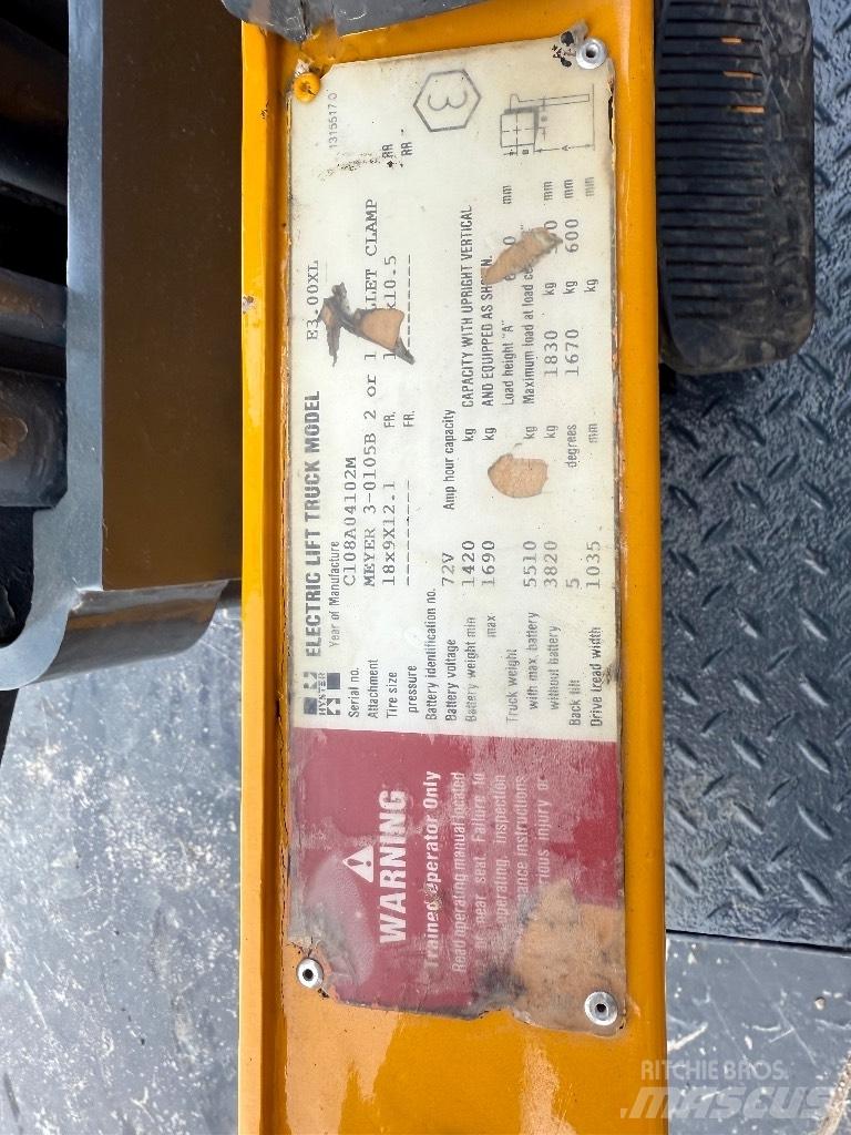 Hyster E3.00XL Electric forklift trucks