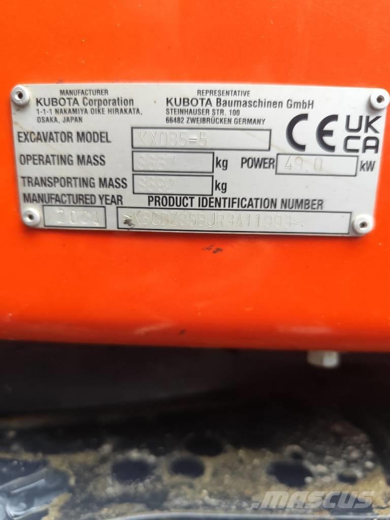 Kubota KX 085-5 Mini excavators  7t - 12t