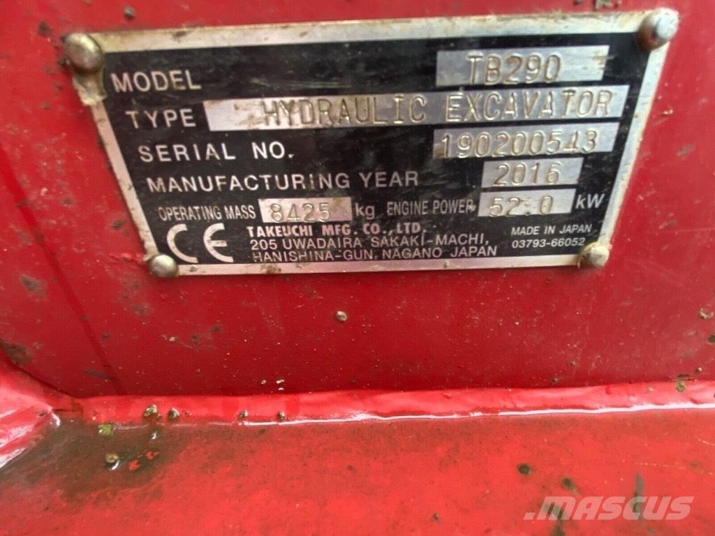 Takeuchi TB 290 Mini excavators  7t - 12t