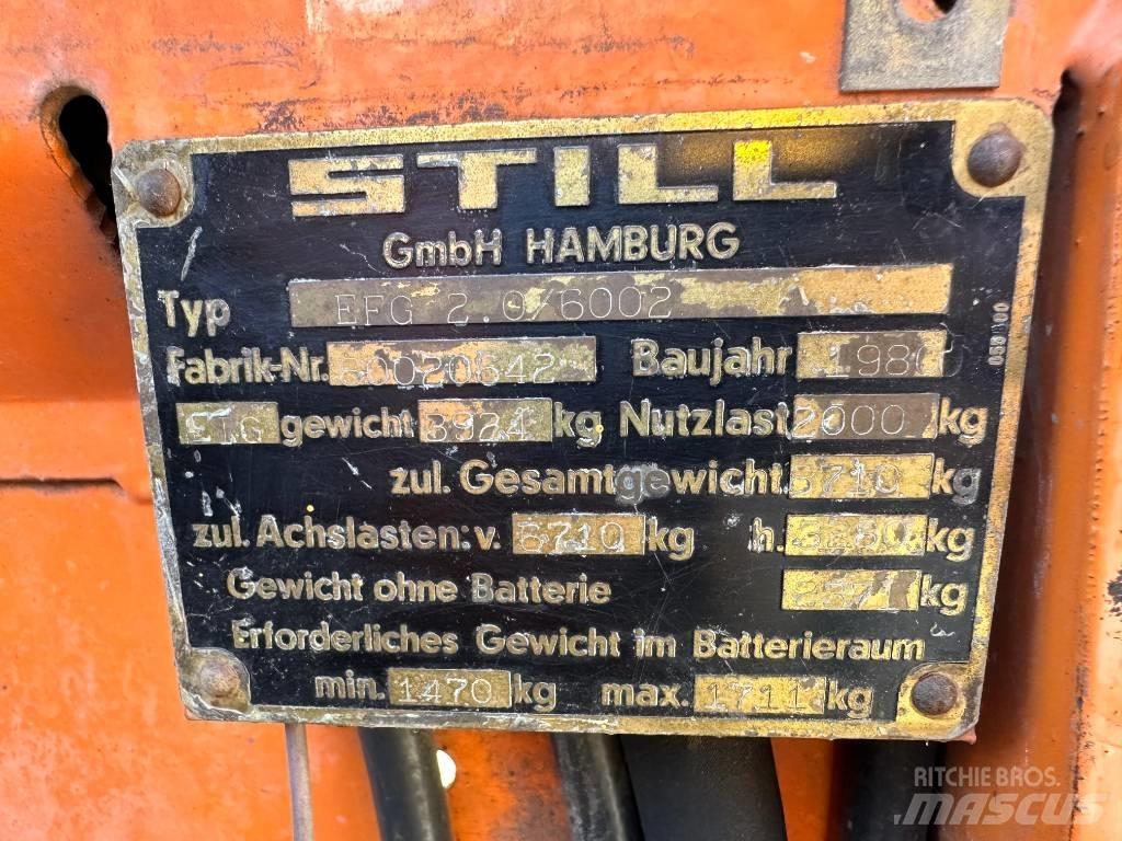 Still EFG 2.0/6002 Electric forklift trucks