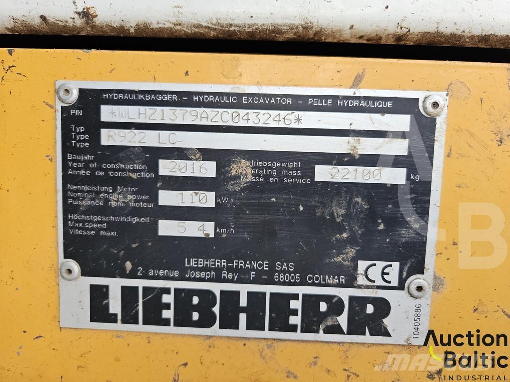 Liebherr R922 LC Crawler excavators