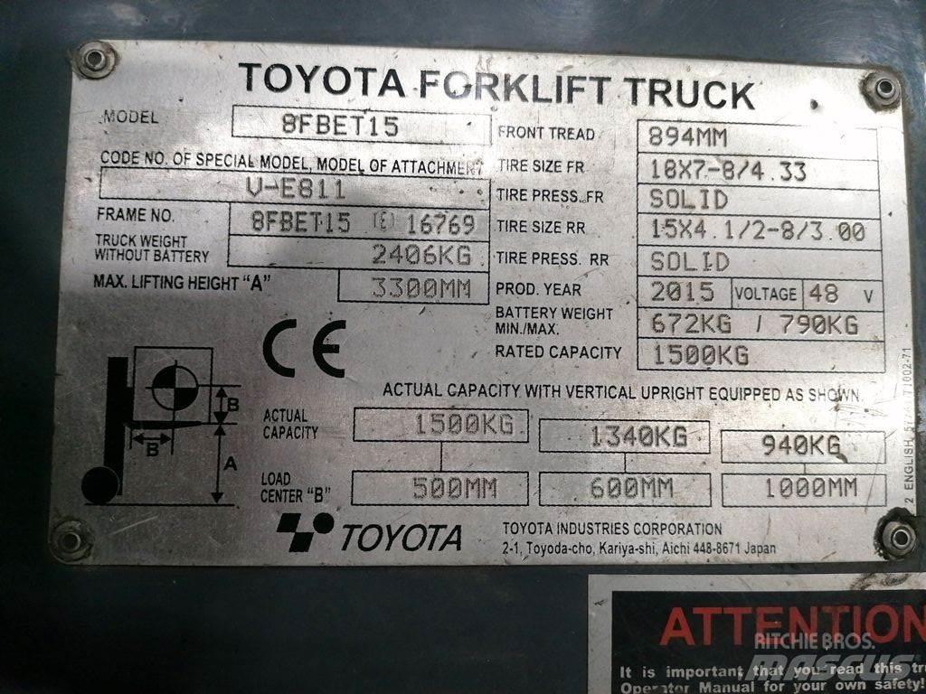 Toyota 8FBET15 Electric forklift trucks