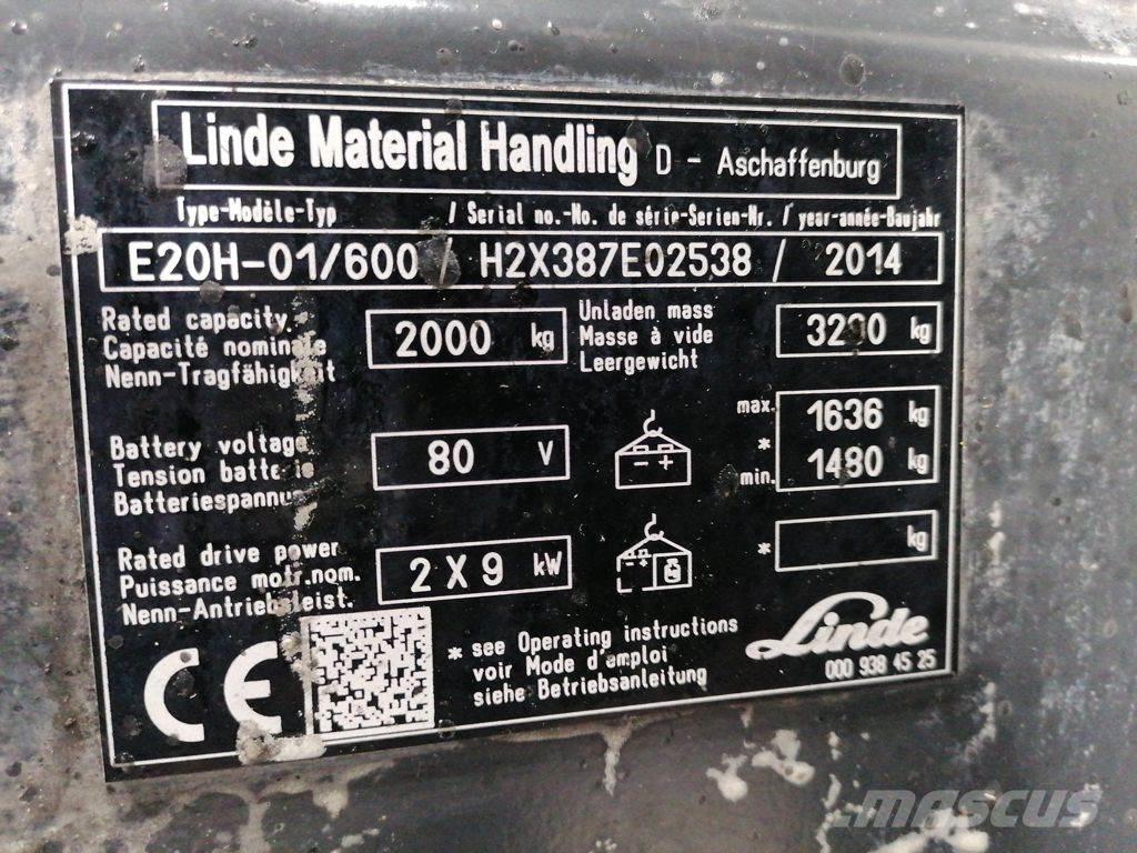 Linde E20H-01/600 Electric forklift trucks
