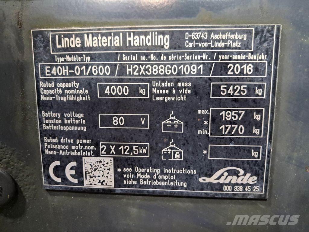 Linde E40H-01/600 Electric forklift trucks