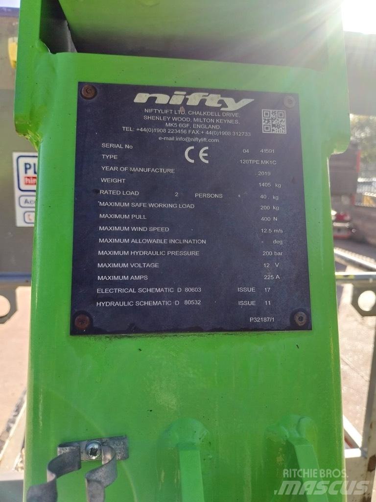 Niftylift 120TPE Trailer mounted platforms