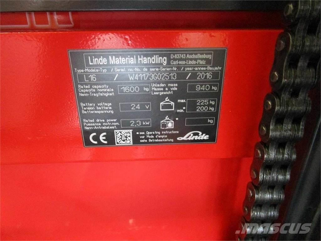 Linde L16I Pedestrian stacker