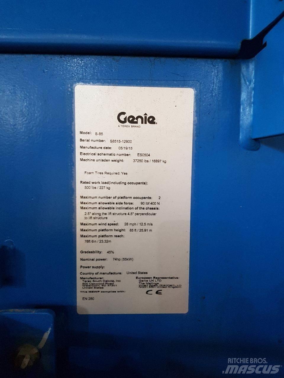 Genie S85 Telescopic boom lifts