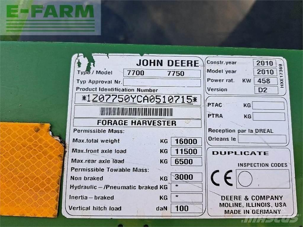John Deere 7750 Forage harvesters