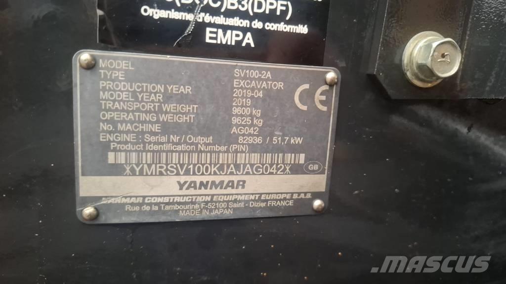 Yanmar SV 100-2A Mini excavators  7t - 12t