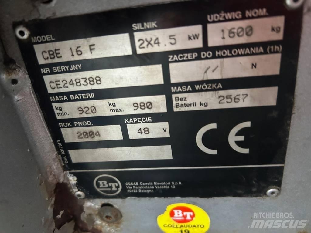 BT CBE 16 F Electric forklift trucks