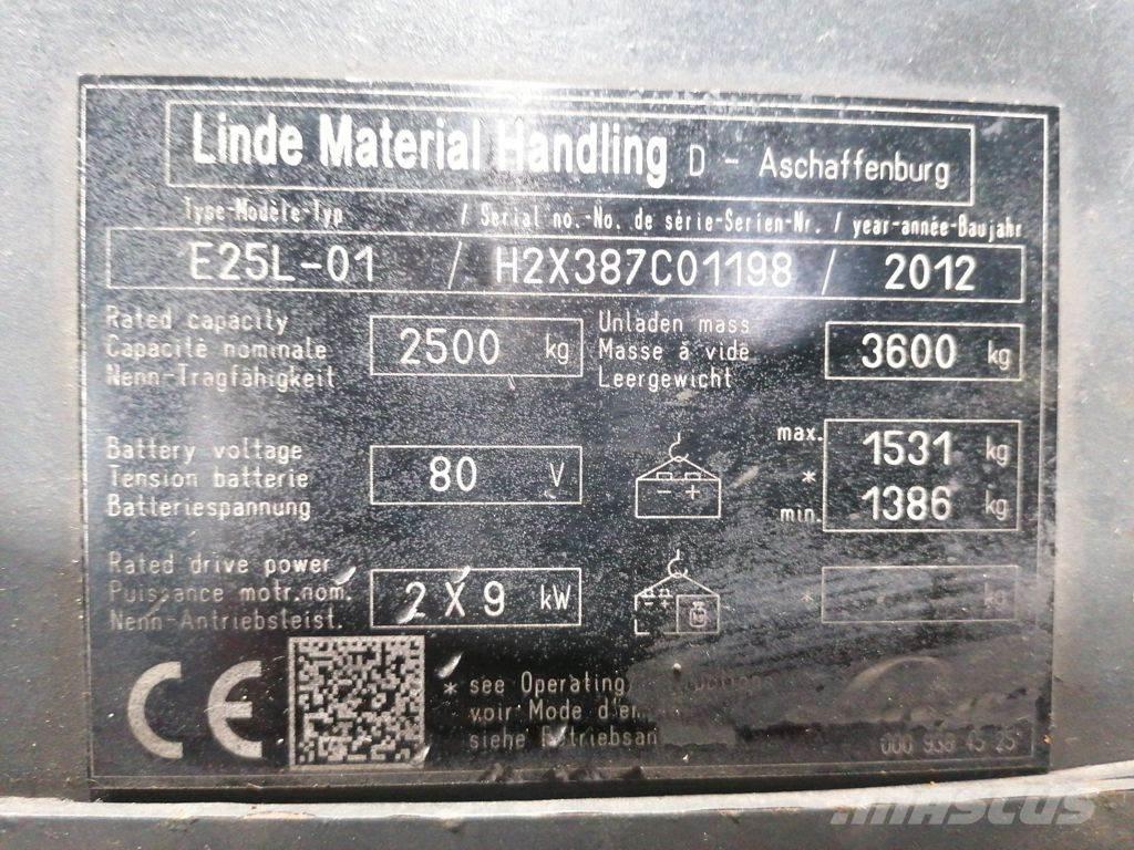 Linde E25L-01 Electric forklift trucks
