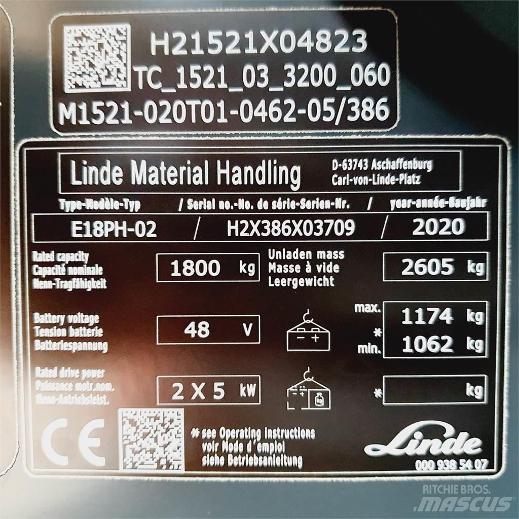 Linde E18PH Electric forklift trucks