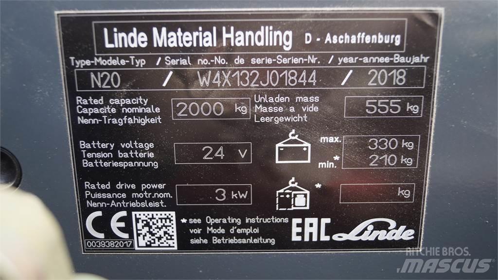 Linde N20 kurz Low lift order picker