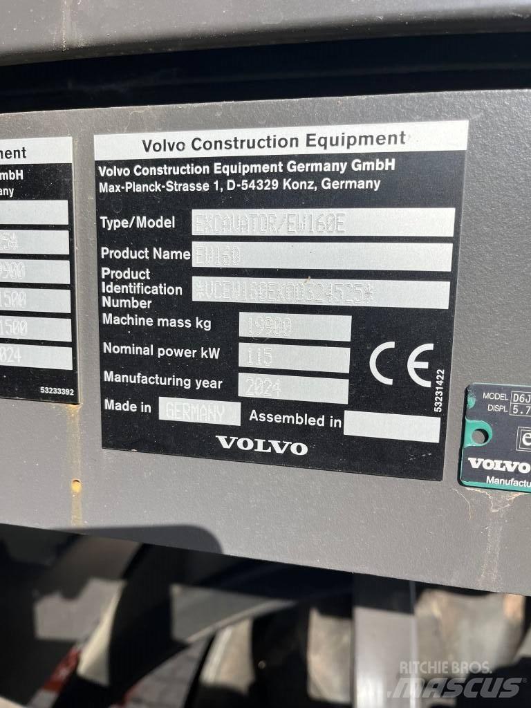 Volvo EW160E Wheeled excavators