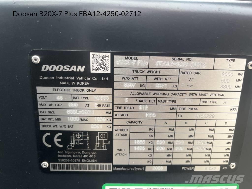 Doosan B 20 X-7 Plus Electric forklift trucks