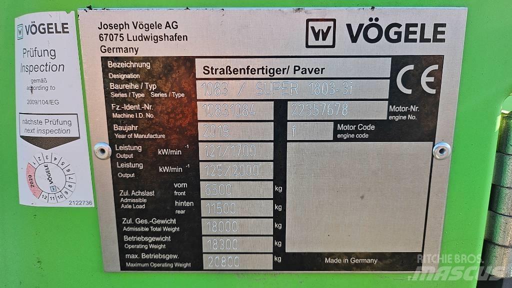 Vögele Super 1803-3i Asphalt pavers