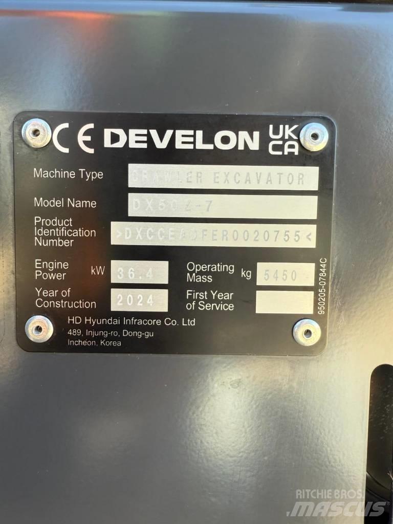 Develon DX 50 Z-7 Mini excavators < 7t (Mini diggers)